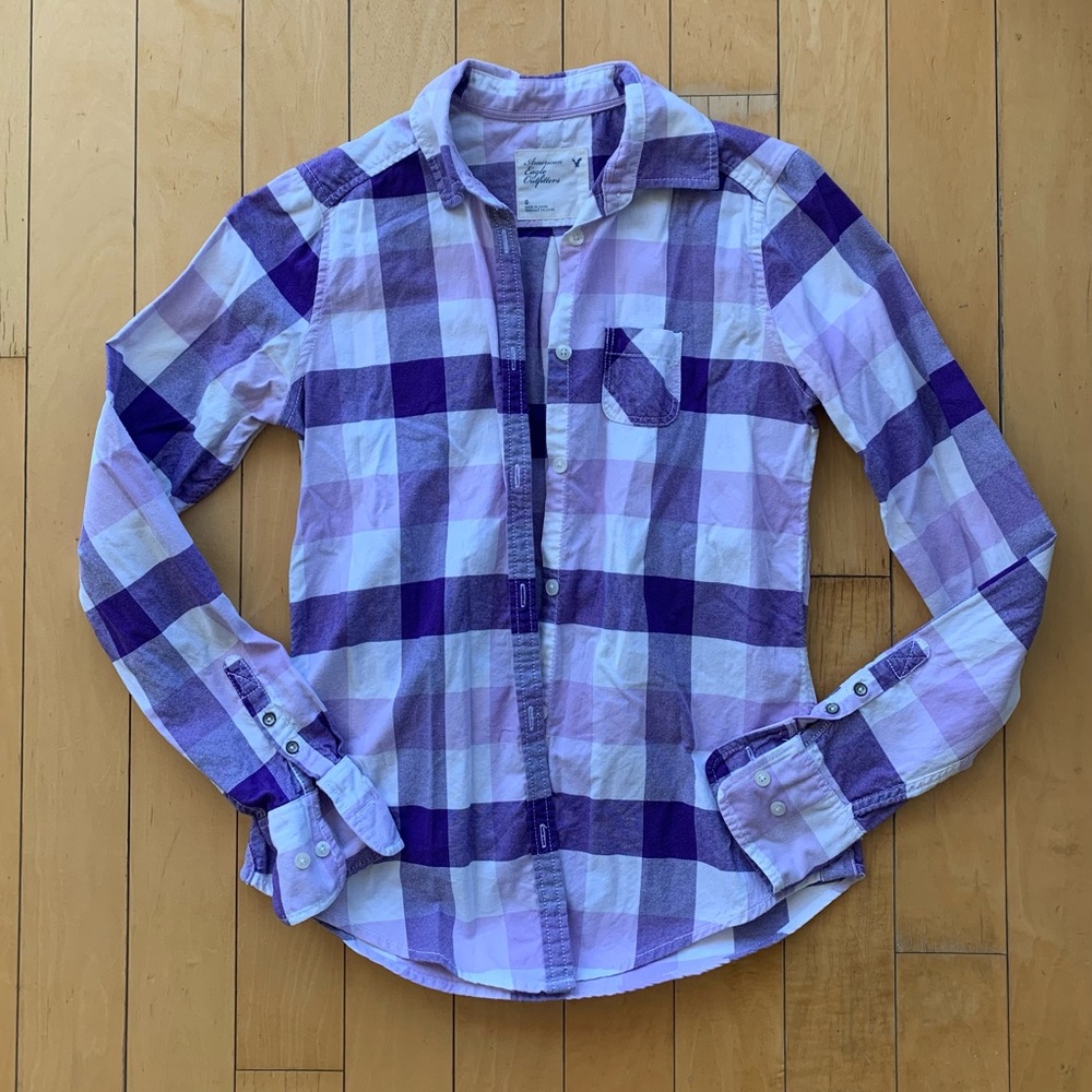Purple plaid shirt